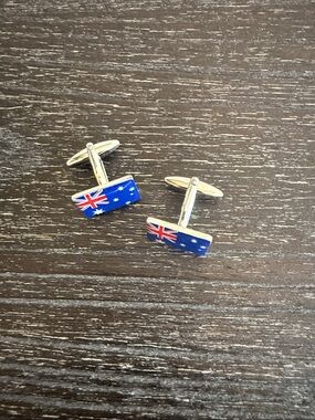 Australian Flag Rectangular Cufflinks - Blue Enamel